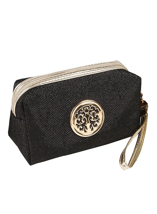 Glitter Travel Cosmetic Bag Black