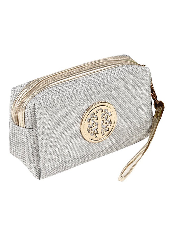 Glitter Travel Cosmetic Bag Silver