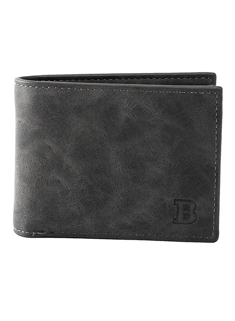 Vintage Casual Short Bi-Fold Wallet Black