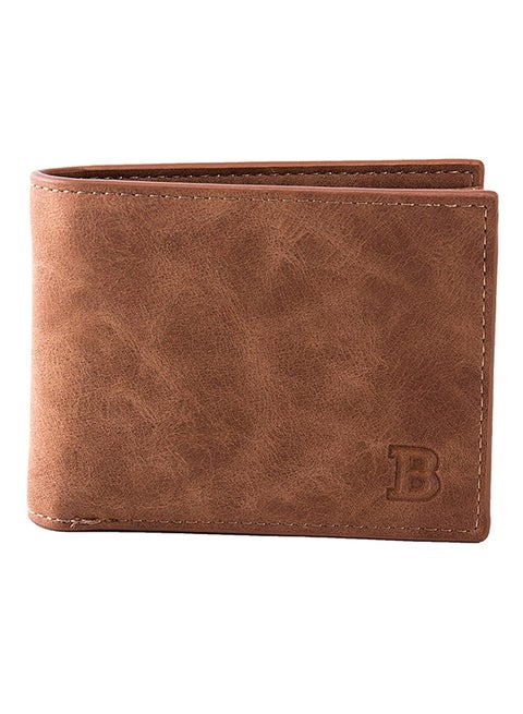 Vintage Casual Short Bi-Fold Wallet Brown