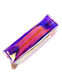 Transparent Glitter Pencil Case Purple