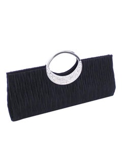 Bluelans Luxury Rhinestone Pleated Evening Bag Black  - Image 2