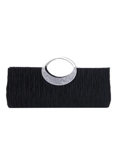 Bluelans Luxury Rhinestone Pleated Evening Bag Black  - Image 3
