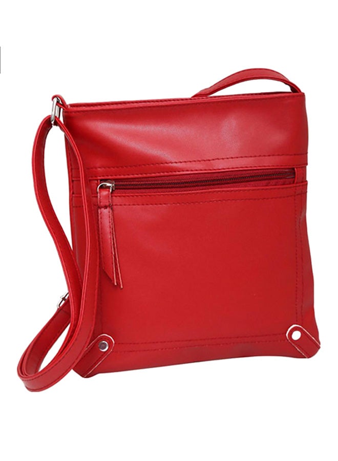 Bluelans Faux Leather Sling Bag Red  - Image 1