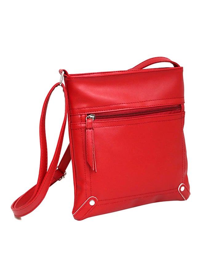 Bluelans Faux Leather Sling Bag Red  - Image 3