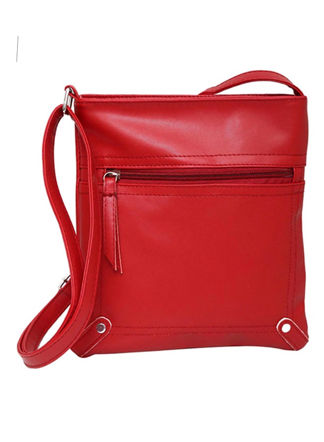 Bluelans Faux Leather Sling Bag Red  - Image 2
