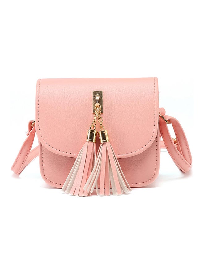 Bluelans Tassels Pendants Crossbody Bag Pink 