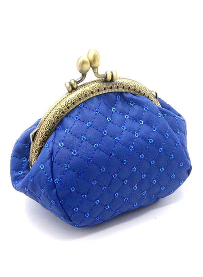 Bluelans Rhombic Pattern Mini Coin Purse Blue - Image 1