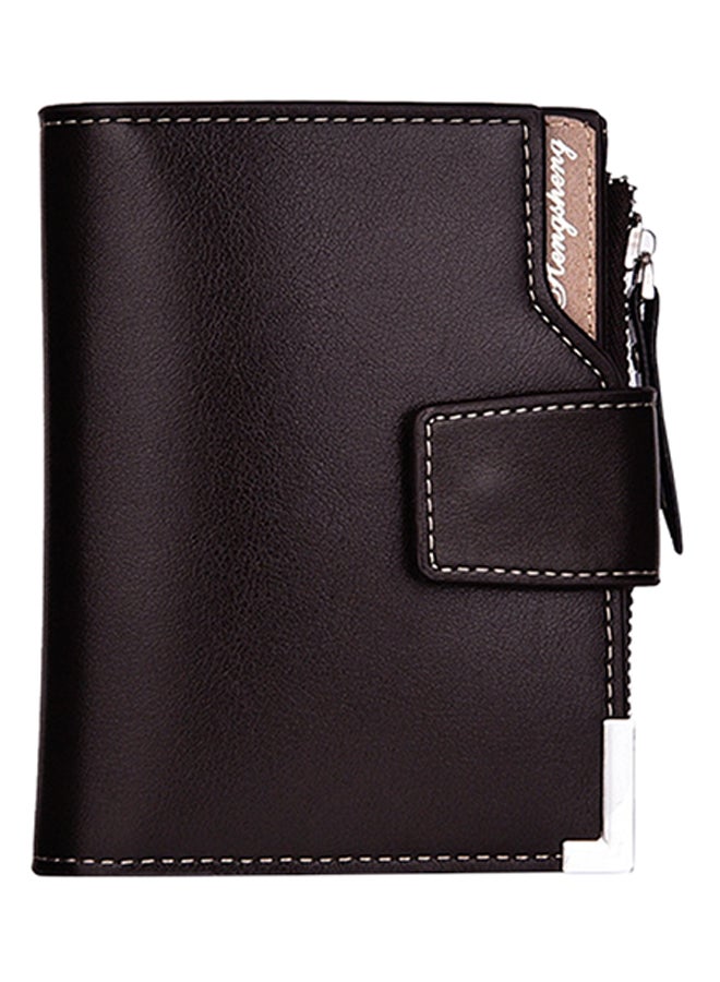Bluelans Triple Pocket Bi-Fold Wallet Brown 
