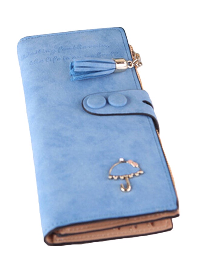 Bluelans Hank Tassel Zip Clutch Light Blue 