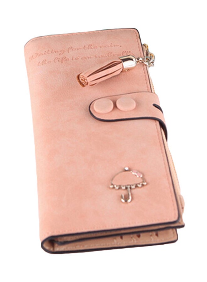 Bluelans Hank Tassel Zip Clutch Pink 