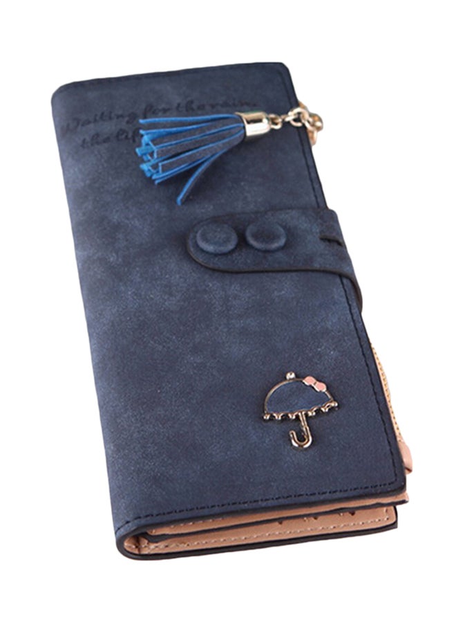 Bluelans Hank Tassel Zip Clutch Dark Blue 