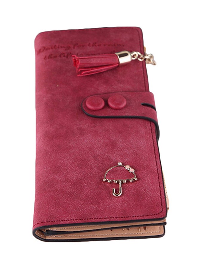 Bluelans Hank Tassel Zip Clutch Red 