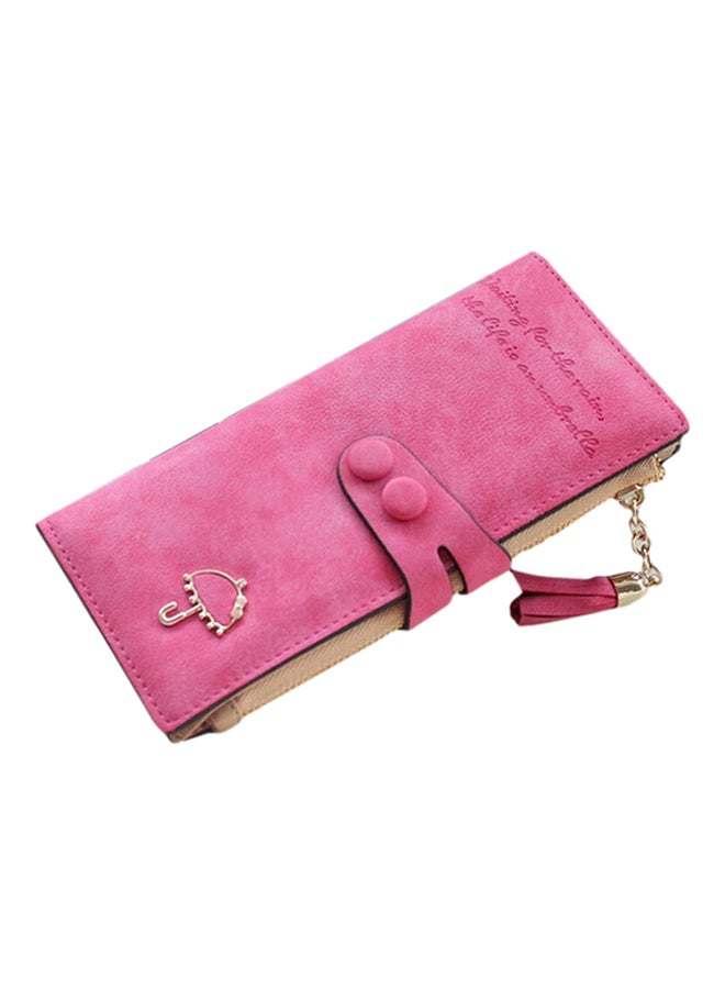 Bluelans Hank Tassel Zip Clutch Pink 