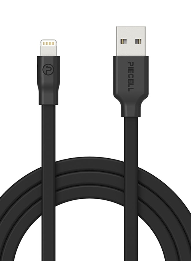PIECELL - MFI Lightning Flat Cable For Apple iPhone/iPad Black - Image 1