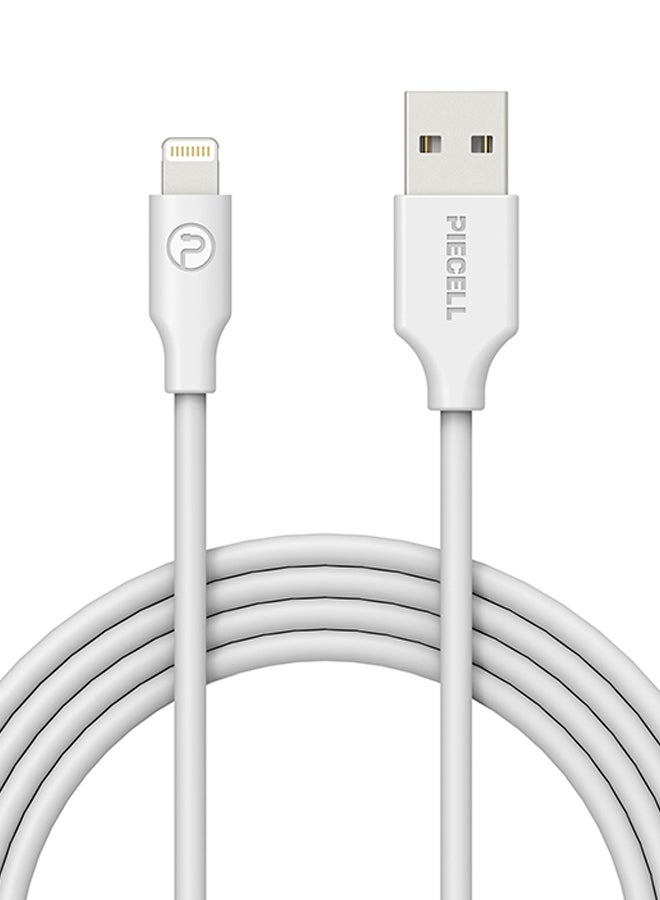 PIECELL - MFI Lightning Round Cable For Apple iPhone/iPad White - Image 1
