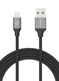 PIECELL MFI PET Lightning Braided Cable For Apple iPhone/iPad Black 