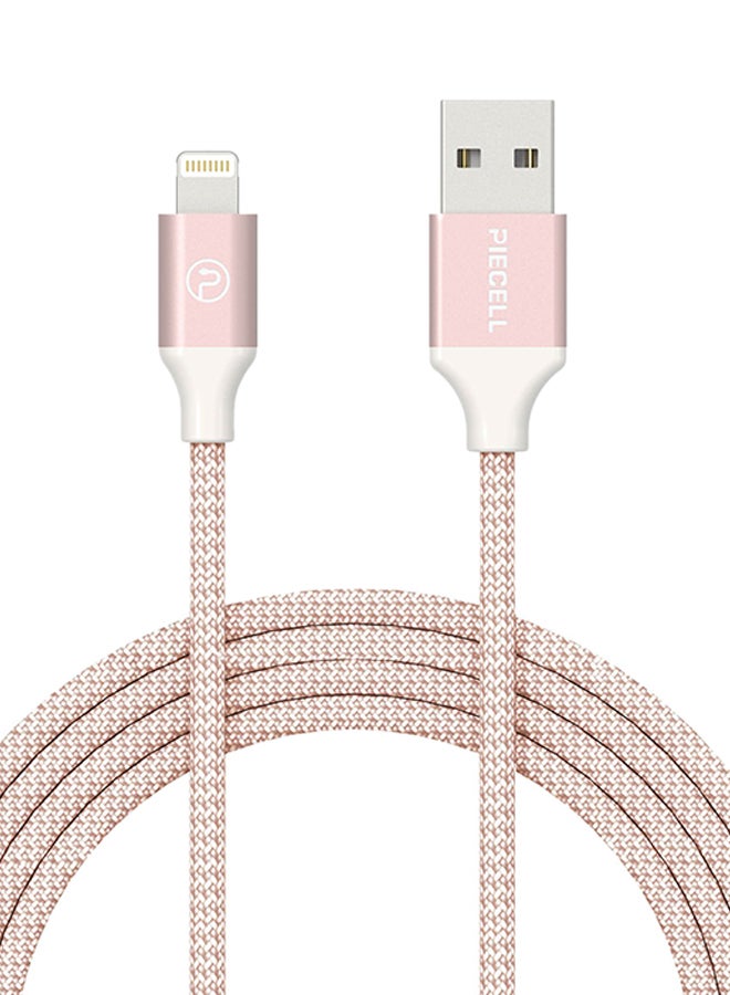 PIECELL - MFI Lightning Braided Cable For Apple iPhone/iPad Rose Gold - Image 1