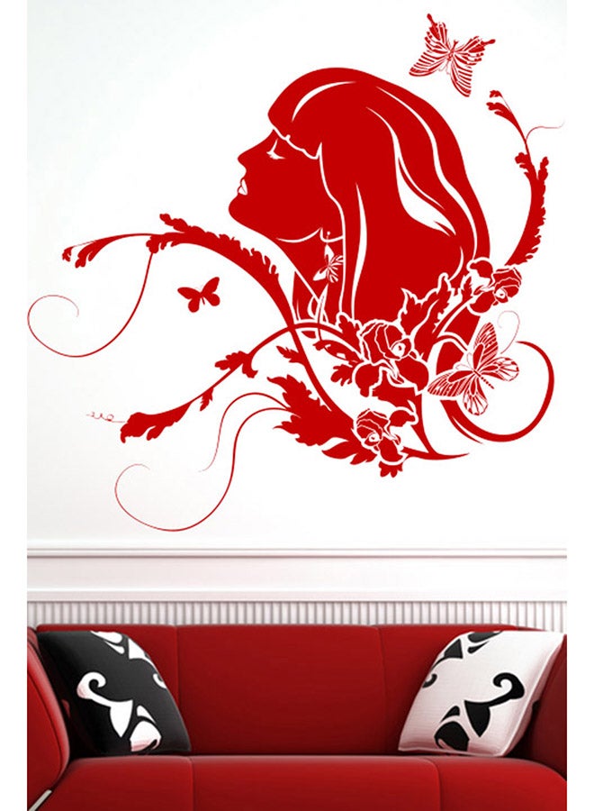 Walliv Butterfly Girl Wall Sticker Art Decal Red 84x81cm 