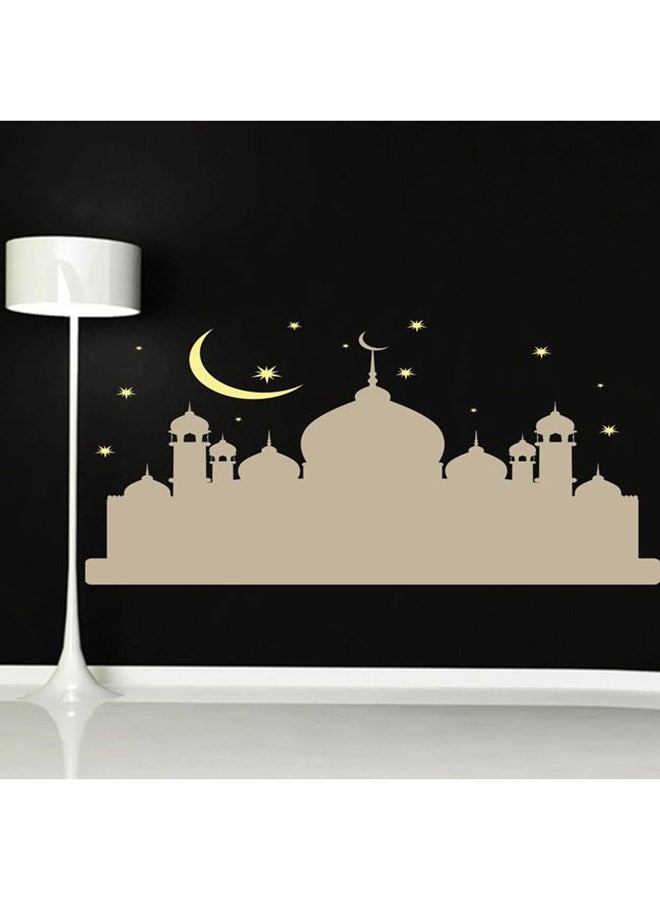 Masjid At Night (Mosque) Islamic Wall Decal Beige 90x42centimeter 