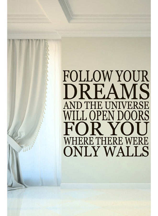 Walliv Follow Your Dreams And The Universe Will Open... Quote Wall Sticker Decal Black 50x50cm