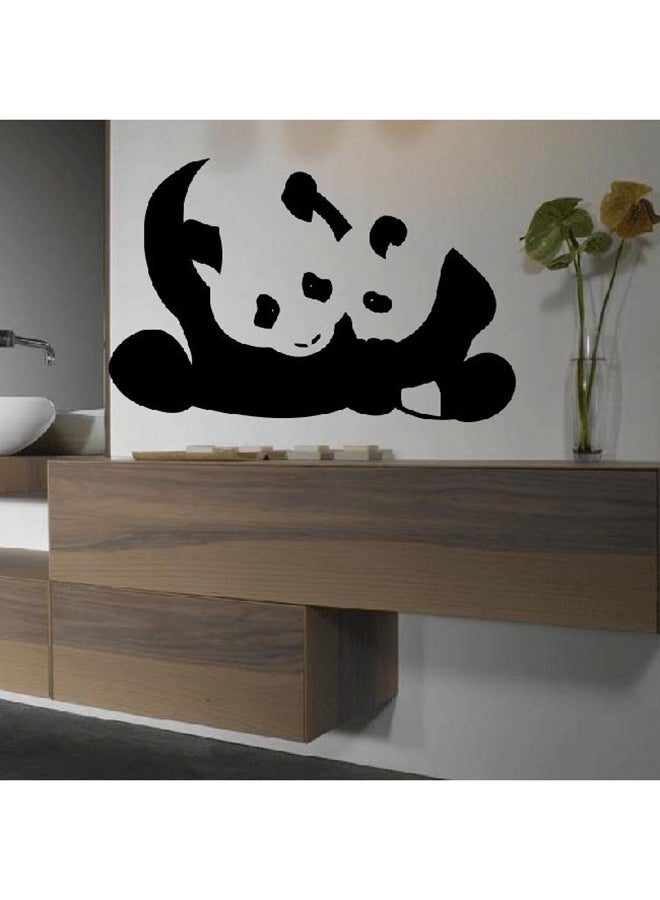 Walliv Cute Baby And Mommy Panda Wall Decal Black 90x57centimeter