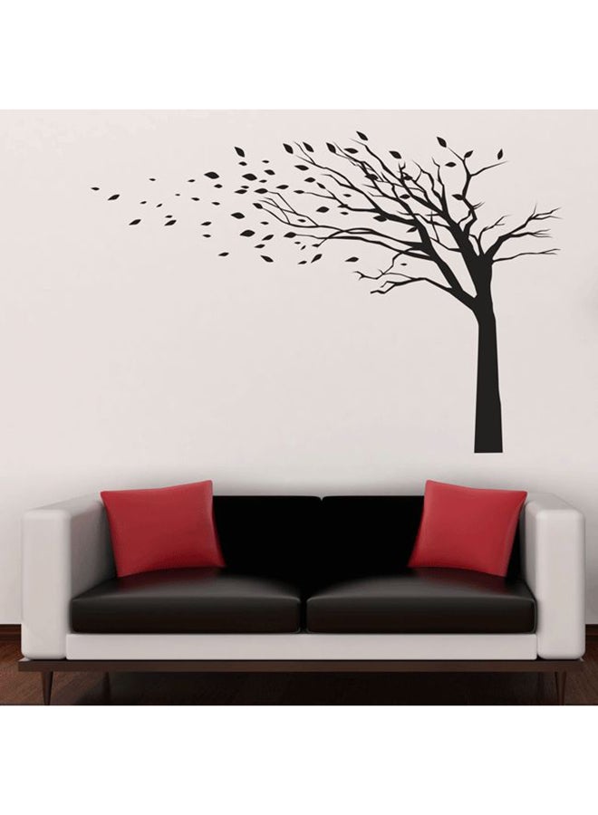 ملصق حائط بتصميم شجرة في مهب الريح أسود 87x60سم