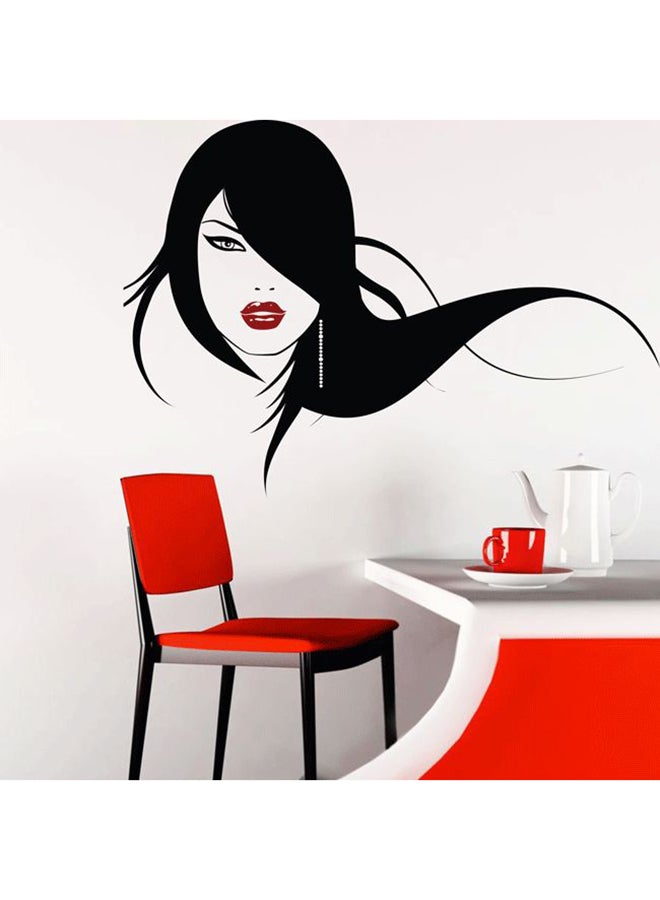 Walliv - Classic Women Wall Decal Black/Red 85x60cm - Image 1