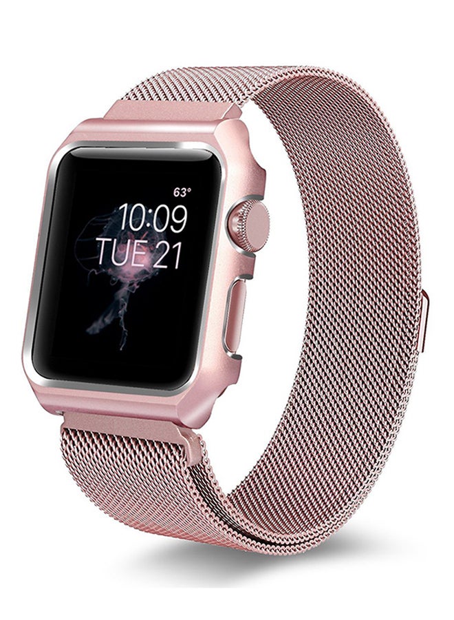 Generic - Stainless Steel Mesh Loop Band For Apple Watch Series 1/2/3 38mm Rose Gold - Image 1