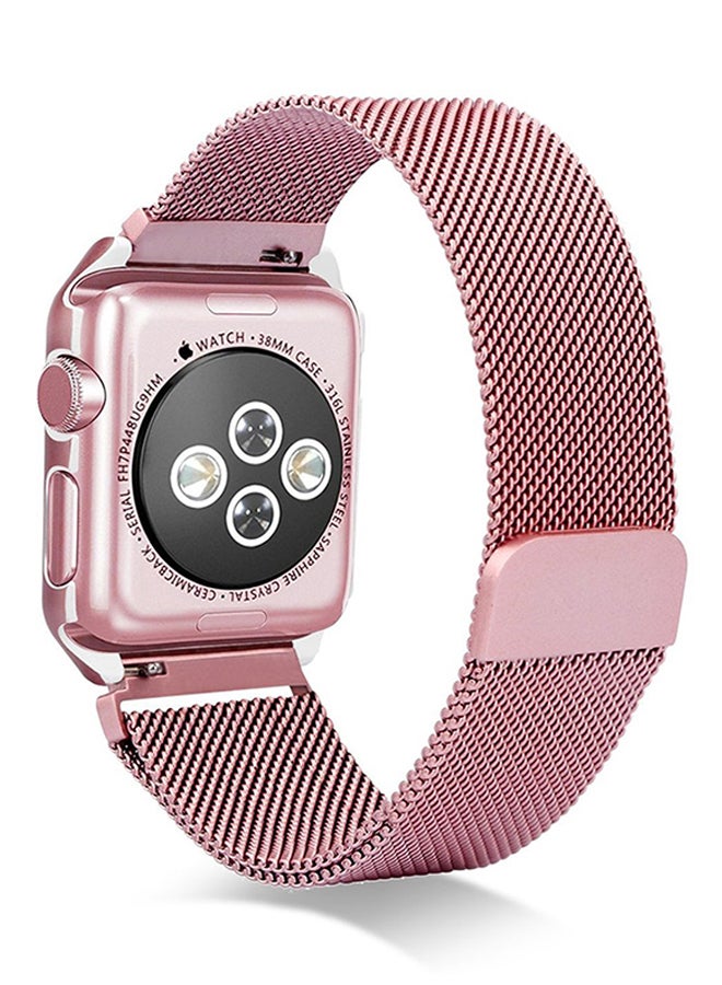 Generic - Stainless Steel Mesh Loop Band For Apple Watch Series 1/2/3 38mm Rose Gold - Image 1