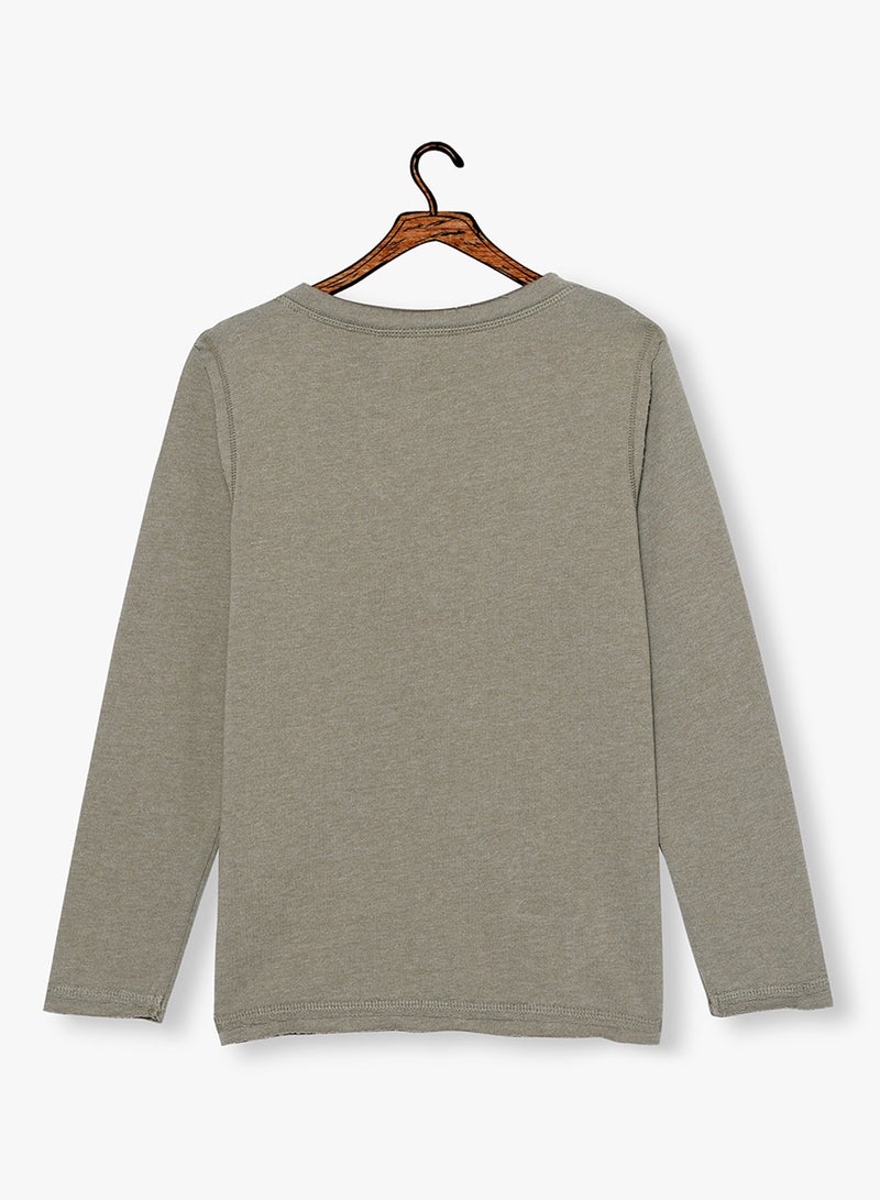 NAME IT Printed Long Sleeve Sweatshirt Grey - Image 2