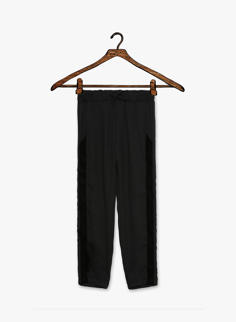 Velvet Side Panel Pants Black - v1518789400/N13365272V_1