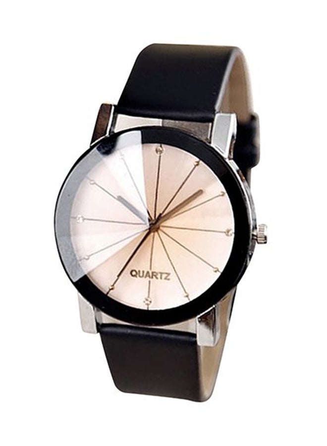 بلولانز ساعة يد بعقارب وسوار من الجلد الصناعي طراز 13883 للنساء