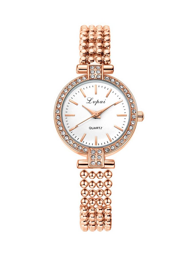 بلولانز ساعة أنالوج مرصعة بالحجارة 17644 - 21 مم - ذهب وردي - Image 1