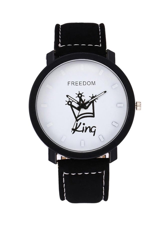 بلولانز ساعة يد كينغ كراون مزينة بطبعات مقاس 25267 - مقاس 44 مم - لون أسود