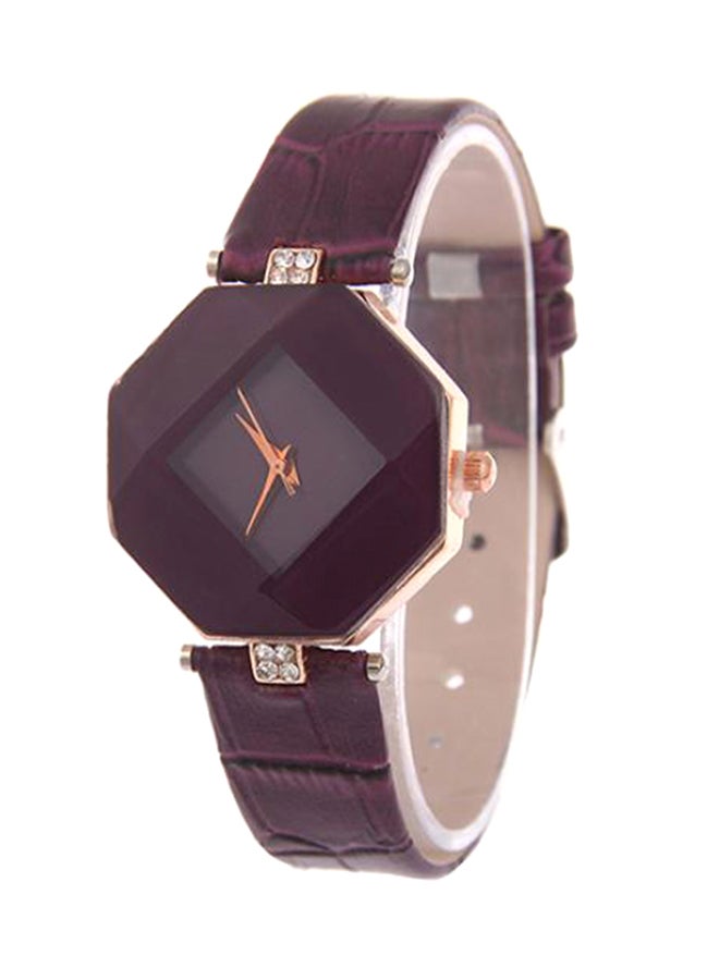 بلولانز ساعة يد جلدية تناظرية 656078 - 30 مم - بني