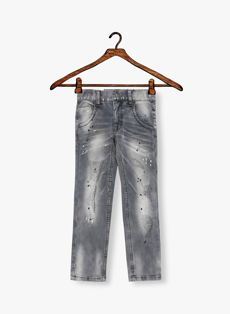 NAME IT - Distressed X-Slim Jeans Grey - Image 1
