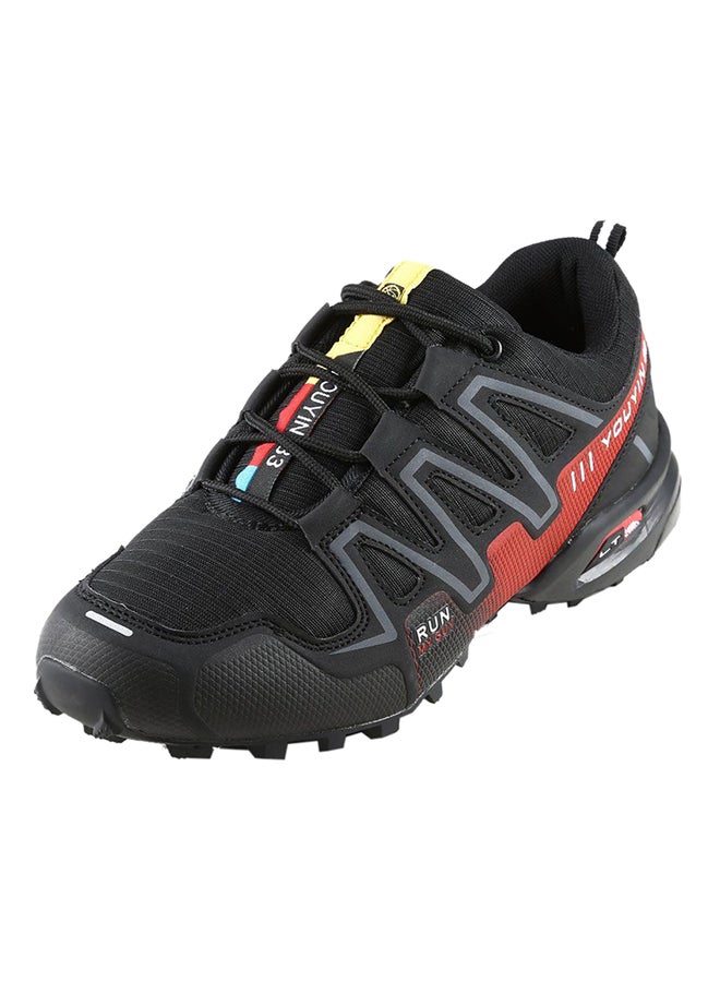 OUTAD Hiking And Trekking Breathable Lace-Up Running Shoe Black/Red  - Image 1