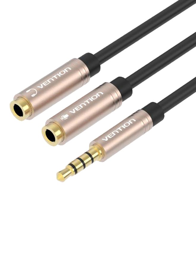 VENTION RCA 3.5mm Jack Audio Splitter Cable For Stereo Amplifier Rose Gold/Black