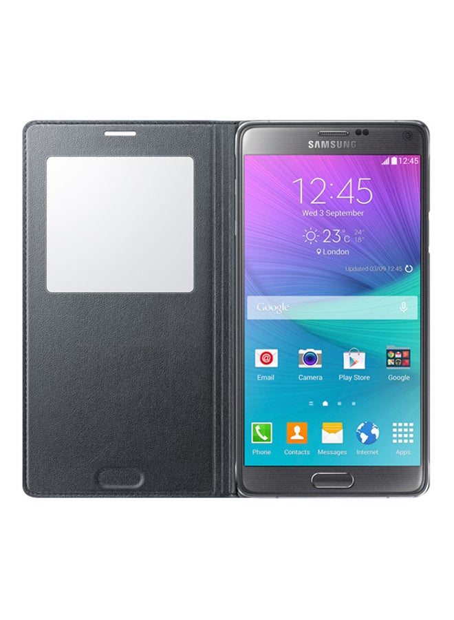 Generic - S-View Flip Case Cover For Samsung Galaxy Note 4 Charcoal Black - Image 1