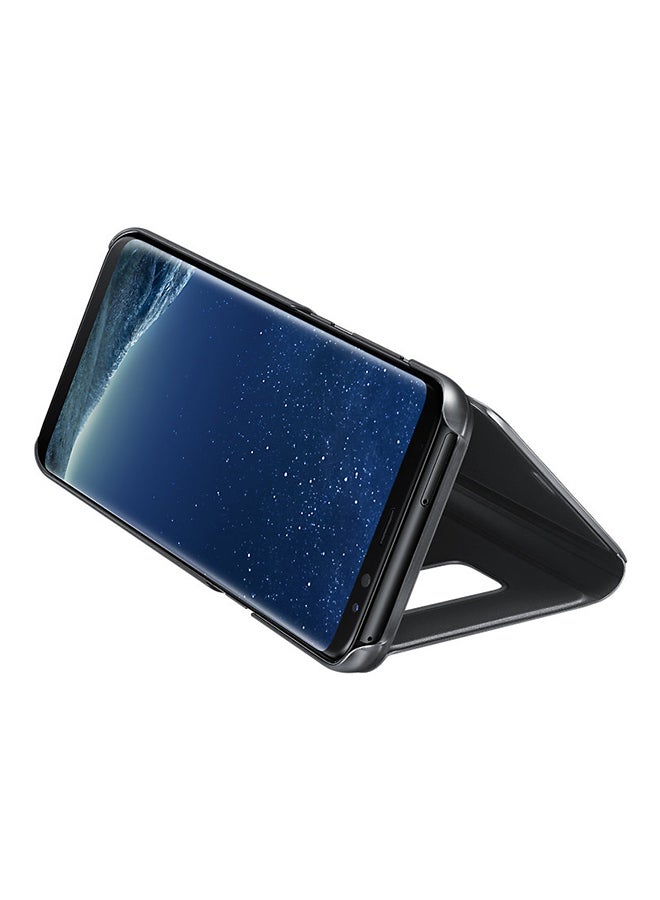 Generic - Clear View Standing Case Cover For Samsung Galaxy S8 Plus Black - Image 1