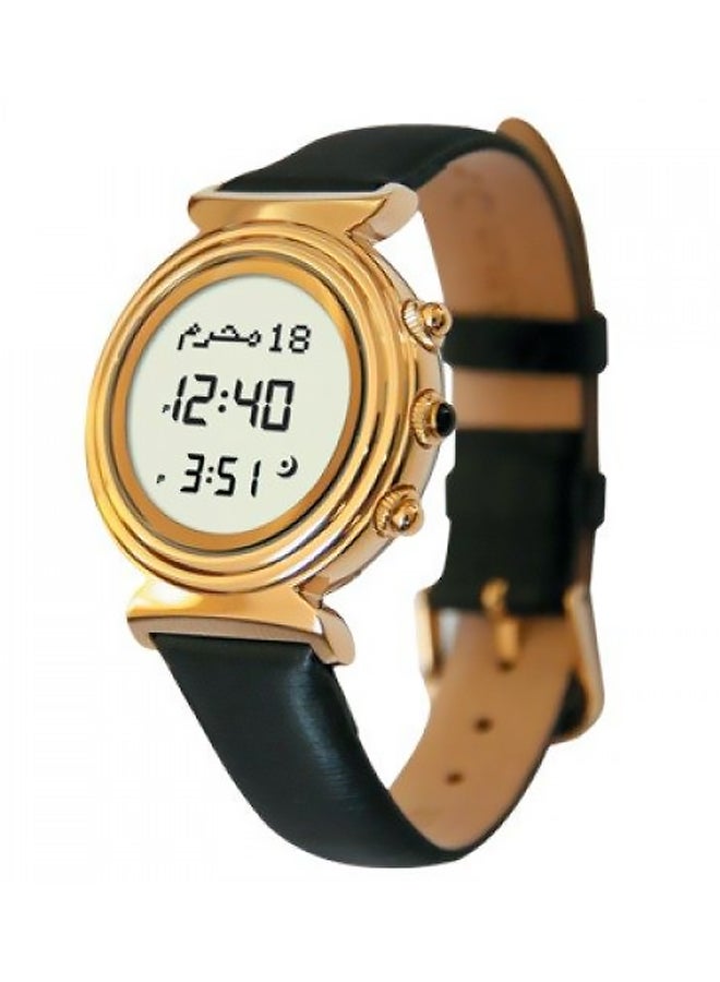 Al Fajr - Women's Leather Digital Quartz Watch Wf14l - 33 mm - Black - Image 1