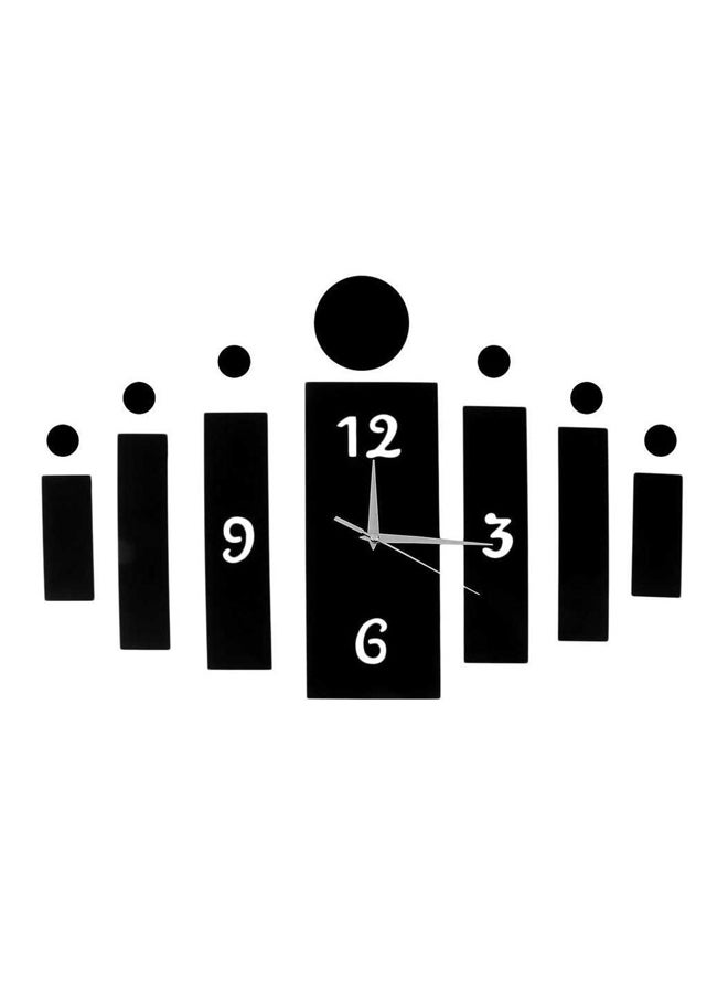 OUTAD 3D Mirror Wall Sticker Clock Black 23.62x23.62x0.39inch - Image 1