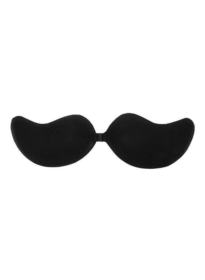OUTAD - Push Up Self-Adhesive Silicone Bust Front Closure Strapless Invisible Bra Black - Image 1