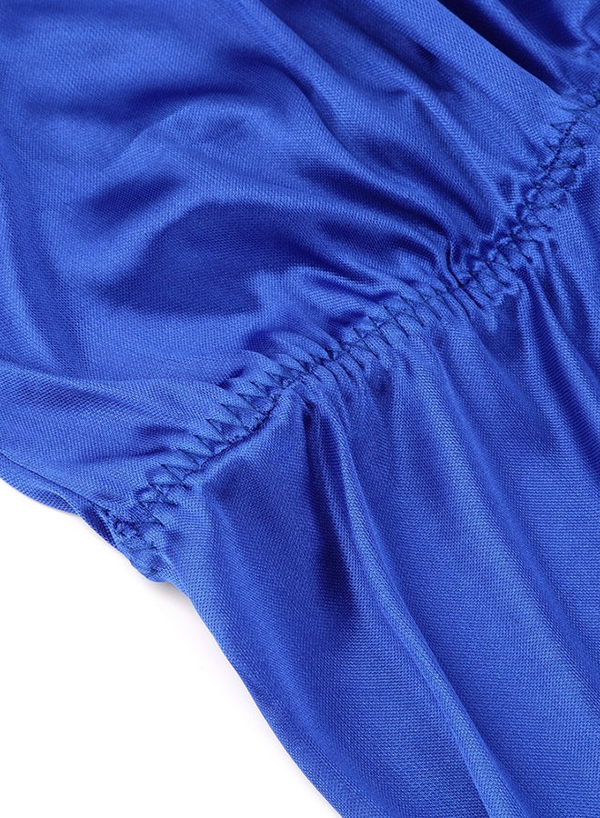أوتاد جمبسوت شورت بحمالات وظهر مفتوح أزرق داكن / أسود  - Image 5