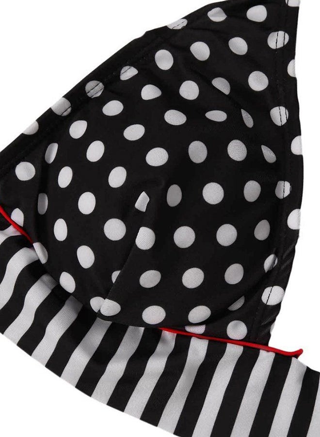 OUTAD Vintage Fringe Waisted Swimsuit Bikini White/Pink/Black - Image 4