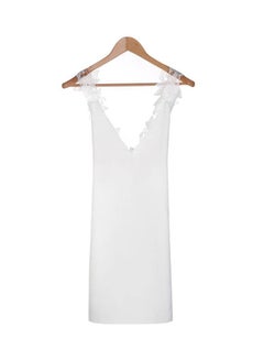 Elegant Mini Sleeveless Beach Sun Dress White