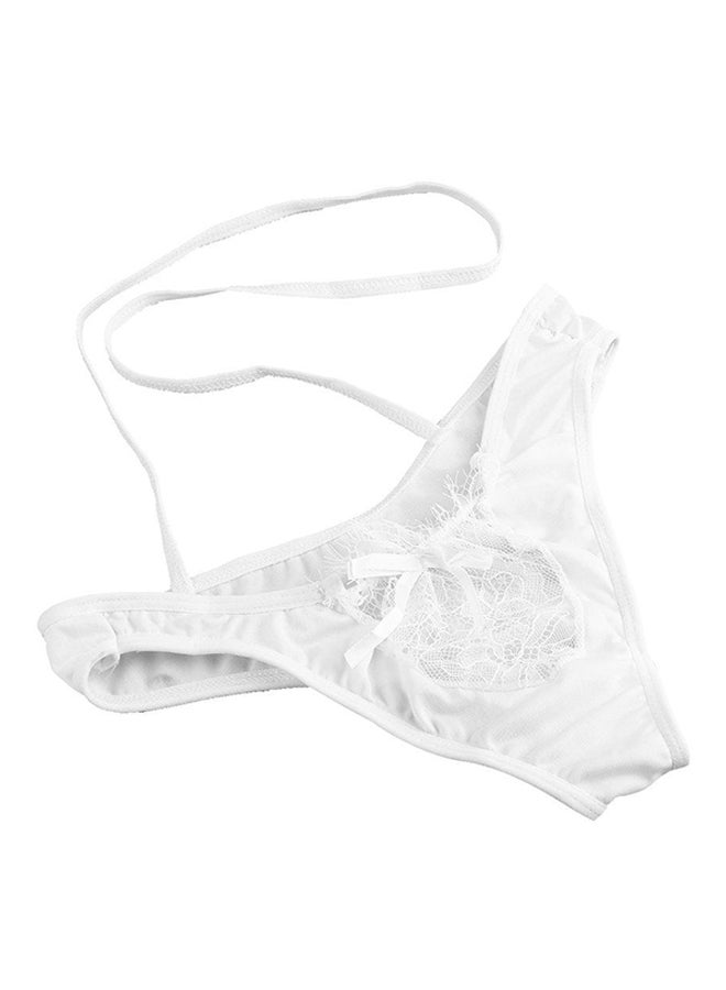OUTAD Summer Lace Style T Pants Bra Lingerie Set Underwear White - Image 1