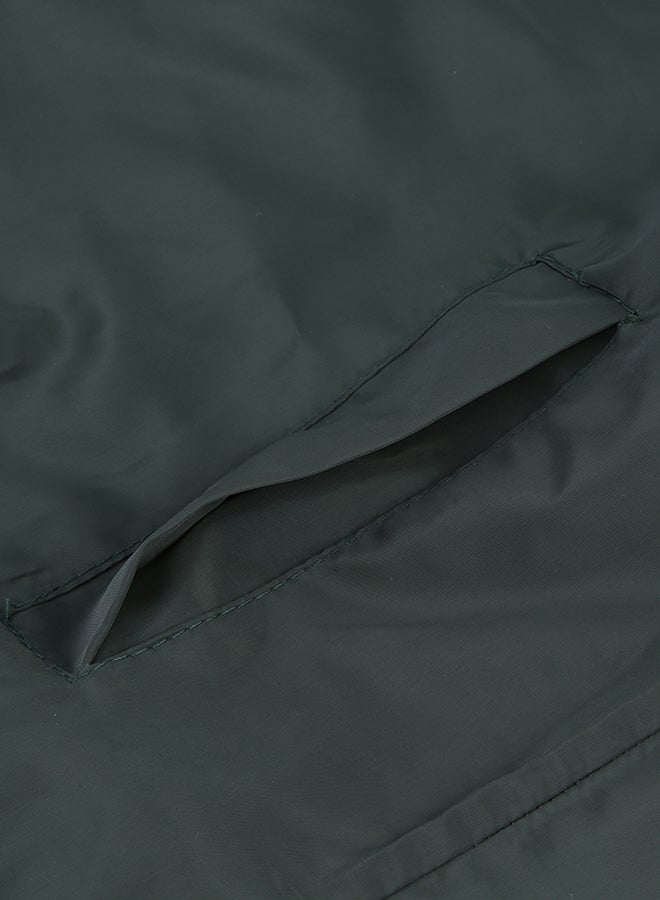 OUTAD Classic Quilted Padded Bomber Jacket Dark Green - Image 5