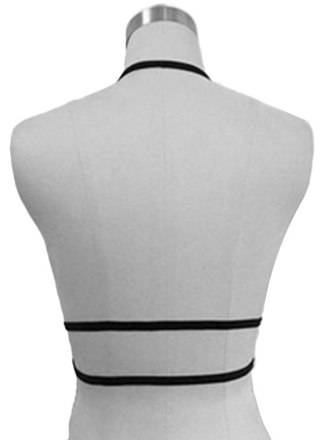 OUTAD - Wiring Harness Hollow Halter Brassiere Straps Black - Image 1